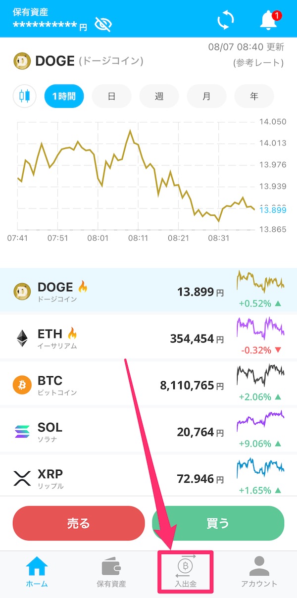 ビットポイントの即時入金